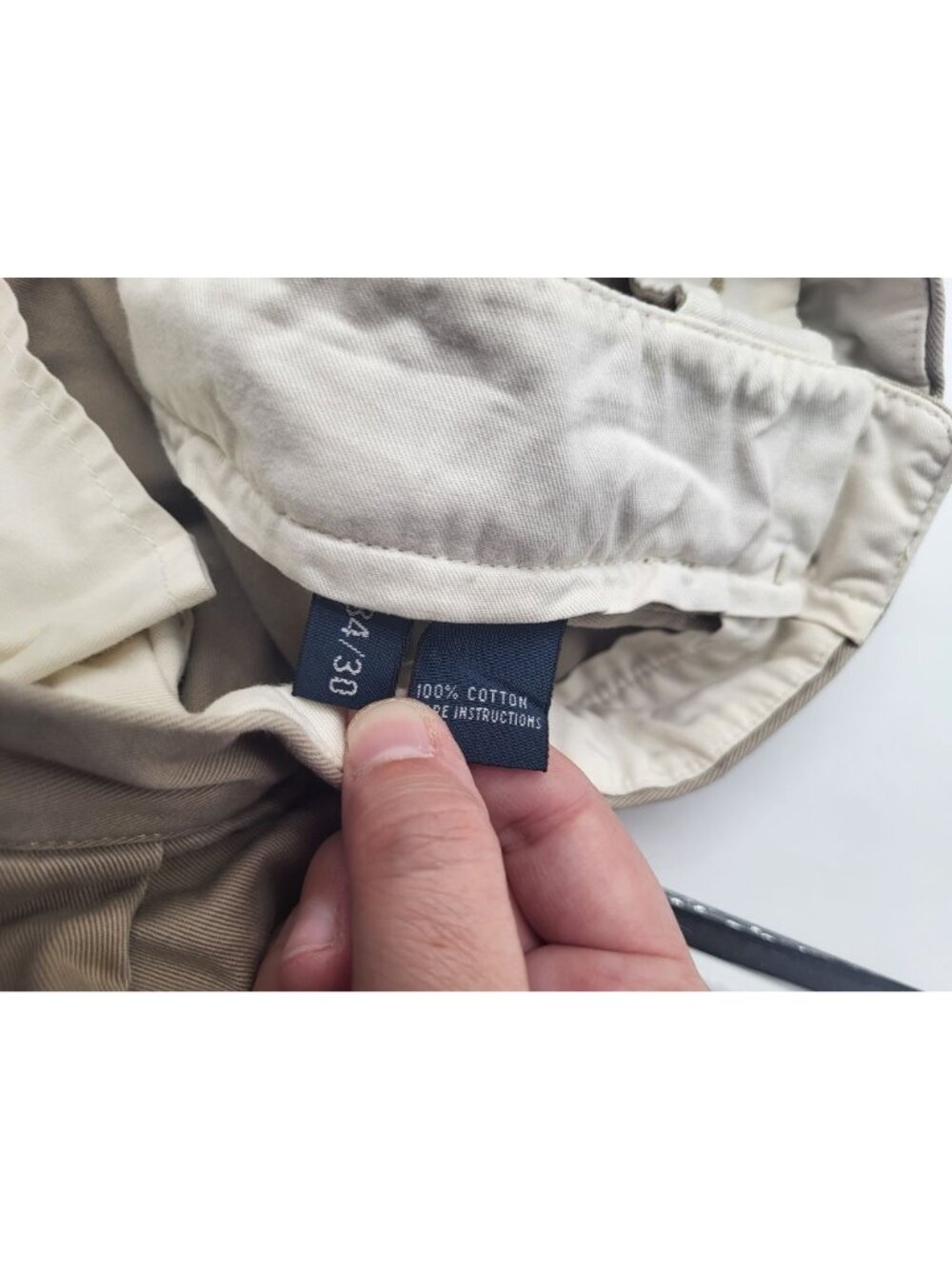 Polo By Ralph Lauren Men's 34x30 Andrew Pants Khaki Chino Pleated Vintage - Picture 8 of 8